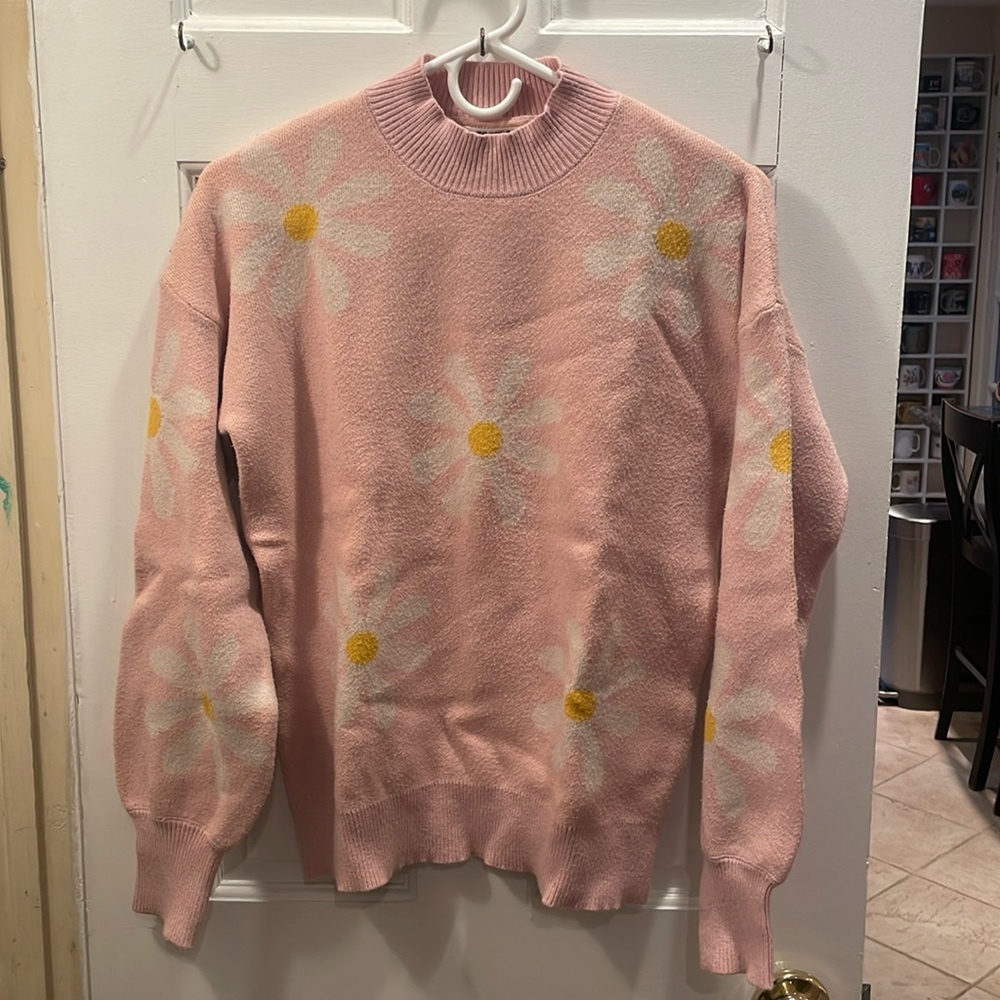 Light pink flower sweater